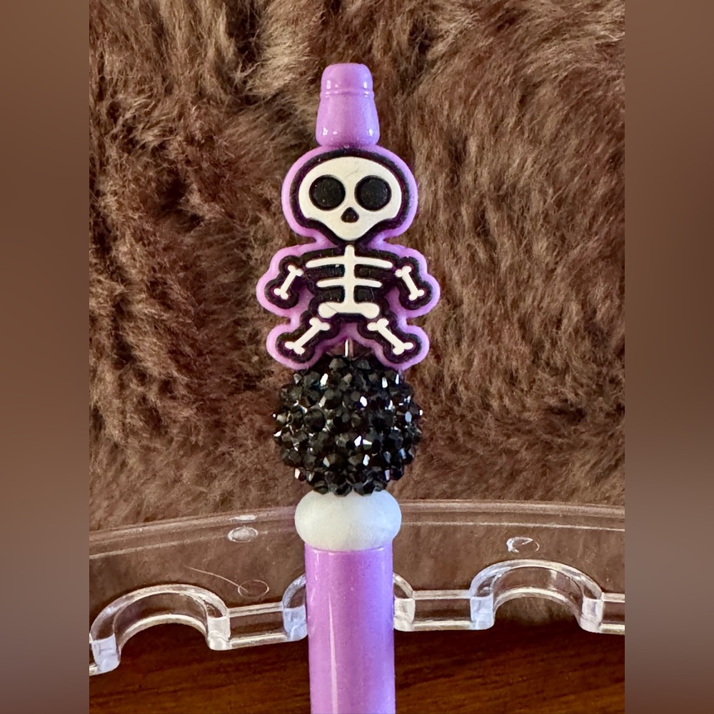 Halloween Skeleton Pen NEW Focal Beads Handmade Fall Spooky Skull 💀